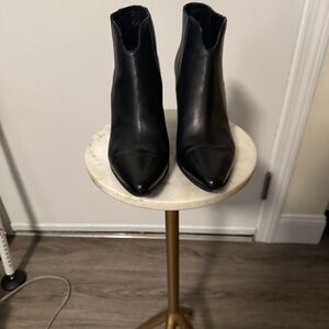 Elegant Black Leather Ankle Booties